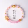 Nova pulseira semi-aberta com contas de ametista natural estilo chinês para mulheres, pulseira de cristal de ágata borboleta de nicho de alta qualidade