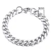 Pulseira Seis Lados Simples para Casal Transfronteiriça Pulseira de Aço Titânio Europeia e Americana Corrente Cubana Personalizada Pulseira Tendência Hip-hop
