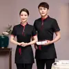 Ropa de trabajo de limpieza de verano para hombres y mujeres, administración de propiedades, uniformes para personal de limpieza de habitaciones de hotel, conjuntos de verano de manga corta