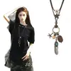 Collar de Hoja Plateada de Diseño Nicho Coreano Estilo Bm Collar Largo para Mujer Punk Retro Y2K Joyería para el Cuello Tendencia