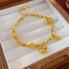 Tienda de Joyería de Oro Mismo Estilo Pulsera de Pepita de Oro para Mujer, Pulsera de Barra de Oro Martillado, Diseño de Nicho con un Sentido de Sofisticación y Artesanía Exquisita
