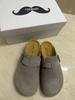 Sandalias de Media Zapatilla Cerradas Teemazzi, de Moda, Versátiles para Exteriores, Estilo Birkenstock, con Suela de Corcho y Gamuza Genuina de Vaca