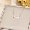 Moderna Cadena para Clavícula de Ganso y Pato Estilo Coreano para Mujer, Versátil y de Alta Gama, Exquisita y que No se Desvanece, Cadena de Amistad