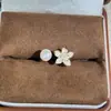 Anillo de Perla de Agua Dulce de Moda con Flores de Pintura al Óleo de Colores, Temperamento de Lujo Ligero, Joyería de Gama Alta Versátil Anillo para Mujer