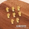 Accesorios para Uñas Estilo Chino Flor Dorada, Ramas Doradas Antiguas de Lujo Ligero y Hojas de Jade para Uñas DIY Portables, Decoraciones de Diamantes de Aleación al por Mayor