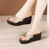 Sandalias de Cuña de Cuero Suave de Moda Casual Nuevas Primavera/Verano 2026 con Plataforma Impermeable para Mujer, Comercio Transfronterizo