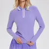 Nueva Camiseta de Manga Larga para Mujer de Otoño e Invierno para Golf con Logo de Tejido Deportivo Ropa Cuello Polo Bádminton Ropa de Yoga Ropa de Abrigo