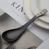 Colher de Aço Inoxidável 304 Coloreada Titânio Dourado Colher Aprofundada Espessada Cabeça Redonda Estilo Chinês Colher Suprimentos Domésticos de Hotel Utensílios de Mesa