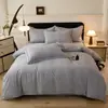Juego de Cuatro Piezas de Algodón 100% Puro Clase A Espesado Cepillado Otoño e Invierno Juego de Cama Venta al por Mayor desde Fabricante Transfronterizo