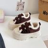 Zapatos peludos cálidos y que aumentan la altura con forro polar estilo coreano, Zapatos casuales de moda para mujer, Zapatos nuevos 2025 con velcro Xy-A707