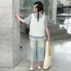 Conjunto de Verão para Meninas 2025 Nova Moda Menina Estilo Coreano Estilo Infantil Médio e Grande Jeans Conjunto de Três Peças Tendência