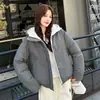 2026 E-commerce Transfronteiriço Roupas Femininas Europeu e Americano Inverno Novo Casual com Capuz Casaco de Algodão Fashion Versátil Solto Jaqueta Casaco de Algodão