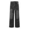 Pantalones vaqueros sencillos vintage de primavera, estilo americano, de calle, a la moda, lavados con agua, textura plisada antigua, estampado de rayos, pantalones casuales para hombres