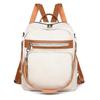 Mochila de cuero suave para damas de ocio de verano de alta calidad, nuevo, mochila sencilla de contraste de color para viajes al aire libre, de doble uso, venta al por mayor