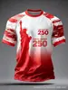 Estación Independiente 2025 Impresión 3D Digital Aniversario 250 de EE. UU. Manga Corta Cuello Redondo Casual Cómodo Ajuste Holgado Camiseta