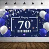 Tela de Fondo para Cumpleaños Número 10 Transfronteriza Banderín Creativo Bandera Fiesta Feliz Cumpleaños Tela Colgante Cortina de Fiesta