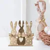 Estilo Popular Simples Conjunto de Decoração de Páscoa de Madeira Decoração Pendurada de Jacinto de Primavera Coelho Ovo