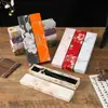 Caixa de Embalagem Caixa de Embalagem de Papel para Joias Caixa de Exibição de Presente Longo Flor e Brocado Estilo Chinês Céu e Terra