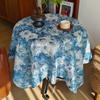 Toalha de mesa jacquard estilo americano vintage algodão e linho tecido de mesa de jantar pintura a óleo monet leve luxo avançado sentido mesa de centro toalha de mesa redonda