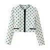 Blazer Versátil de Moda de Lunares Estilo Francés Popular en Aliexpress Europeo y Americano Transfronterizo para Mujer