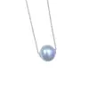 10-11 Edison Road Colgante Lutong Perla de Agua Dulce Natural Zhuji Perfectamente Redonda Cadena para Clavícula Aurora Clásico Simple