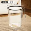 Papelera Doméstica Estilo Lujo Ligero para Cocina, Dormitorio, Sala de Estar, Contenedor Transparente de Gran Capacidad de Gama Alta, Cesta para Papel Higiénico de Dormitorio Estudiantil