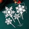 Inserts de Copo de Nieve Hechos a Medida de Fábrica para Decoraciones de Fiesta Navideña, Banderines para Pasteles de Celebración, Artículos de Venta Caliente Transfronteriza