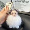 Boneca de Pelo de Raposa Real Chaveiro de Carro Pingente Fofo Boneca de Pelúcia Pingente de Bolsa Presente para Casal