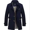 Comercio Exterior Primavera Chaqueta Casual para Hombre de Longitud Media Moderna Talla Grande Hombre Algodón Delgado Cortavientos Abrigo para Hombre Superior