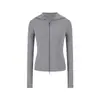 Moletom com capuz e zíper duplo estilo retrô americano Chenling, blusa nova de manga comprida para outono, cardigã slim fit para mulheres