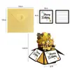 Bucet de Flor Morada Popular Transfronterizo Caja Estéreo Hecha a Mano Talla en Papel 3D Caja de Flores con Bendición Creativa para Fiesta de Cumpleaños Regalo