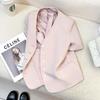 Traje Rosa Claro Estilo Chanel de Manga Corta Chaqueta Corta para Mujer Verano 2024 Nuevo Elegante Francés Elegante Top de Gama Alta
