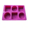 Molde de sabão de silicone artesanal quente transfronteiriço de 6 peças, novo padrão, molde de sabão, molde de sabão a frio, molde de bolo, vendas diretas da fábrica