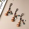 Llavero colgante de calabaza de madera de azufaifo natural, portador de fortuna y auspicioso, estilo chino popular, adorno de paz y prosperidad, venta al por mayor de regalos
