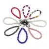 Corrente de Bolas com Diamantes Incrustados em Argila Manchada Artefato Antiperda Corrente para Celular DIY com Contas Cordão para Celular Pingente Criativo para Bolsa