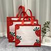 Bolsa de Tote para Tienda de Ropa de Color Degradado, Bolsa de Tela No Tejida Laminada, Bolsa de Compras Gruesa y Grande para Mujer, Bolso de Mano para Regalo