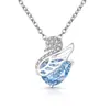 Colar Cisne com Flores de Gelo Coloridas de Pedra Preciosa Mais Vendido no TikTok para Mulheres, Pingente em Forma de Pera de Diamante de Alto Carbono Banhado a Ouro, Dropshipping de Transmissão ao Vivo Transfronteiriça