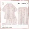 Pijama Infantil de Tres Piezas de Seda de Hielo, Estilo Delgado de Verano para Niñas, Nuevo Modelo 2026, Ropa de Casa de Princesa para Niñas Pequeñas, Ropa para Aire Acondicionado