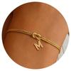 Pulsera de Acero Inoxidable de Amazon 26 Letras Moda Círculo Concéntrico Cadena Hueso de Serpiente Pareja Amistad Joyería para Desplazamiento Damas