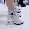 Primavera y verano 2024 nuevas botas Martin de piel suave y terciopelo de comercio exterior otoño y otoño botines para damas botas de madre comercio fronterizo transfronterizo