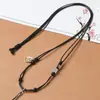 Collar con Colgante de Cordón de Cuero Encerado Hecho a Mano Lanyard DIY Collar Trenzado Hecho a Mano Lanyard de Jadeíta Jadeware Cadena para Suéter