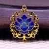 L60373 Cobre Artesanal DIY Duas Cores Ponto Azul Cor Jade Acessórios Básicos Ornamento de Cabelo Material Hanfu 19*25mm