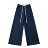 Pantalones Casuales de Cintura Alta con Diseño de Puntadas de Nicho y Contraste de Color, Verano, Nueva Moda, Holgados, Adelgazantes, Pierna Recta para Mujer