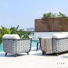 Sofá de Jardín para Exteriores, Tejido de Cuerda Impermeable para Patio, Terraza, Villa, Muebles de Ratán para Aire Libre