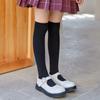 Calcetines de tubo de terciopelo para niños de primavera y verano, calcetines deportivos de tiras horizontales para niñas, calcetines blancos con foto de graduación para estudiantes