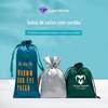 Bolsa de tecido de cetim para joias, imitação de seda, bolso para cosméticos, peruca, bolsa para embalagem, bolso de cetim com logotipo