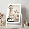 Espejo de Maquillaje Hollywood, Espejo de Maquillaje Inteligente LED Giratorio con Luces, Iluminación de Tres Colores, Espejo de Tocador de Escritorio