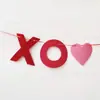 Banner de Corazón de Amor Xo para el Día de San Valentín, Bandera Decorativa de Cadena en Forma de Corazón Roja en Inglés, Decoración Romántica para Fiesta de Boda y Confesión