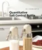 Garrafa Quantitativa de Controle de Sal 220ml Vidro Saladeira à Prova de Umidade Dispensador de Temperos para Cozinha