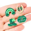 Día de San Patricio Trébol de la Suerte Gota de Aceite Joyería Accesorios Colgante DIY Cadena de Teléfono Móvil Colgante de Llavero Hecho a Mano